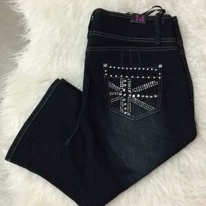 LA Chula dark wash denim Bermuda‎ shorts